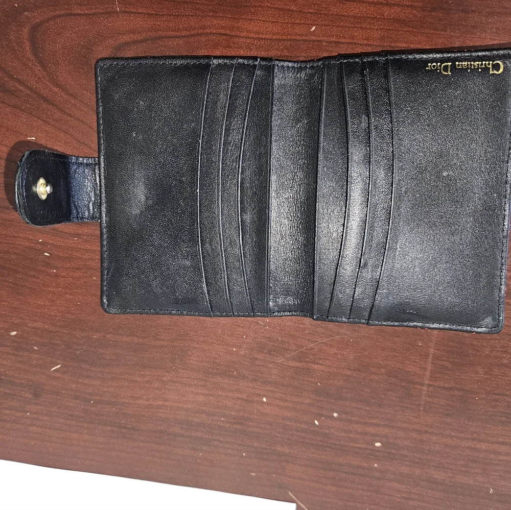 Christian Dior Black and Red Quilted Wallet